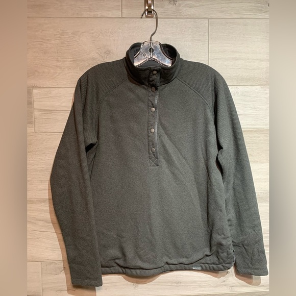 Columbia Omni-Wick Grey-green Ribbed Quarter Snap Sweatshirt/Jacket -women’s Med - Picture 5 of 9